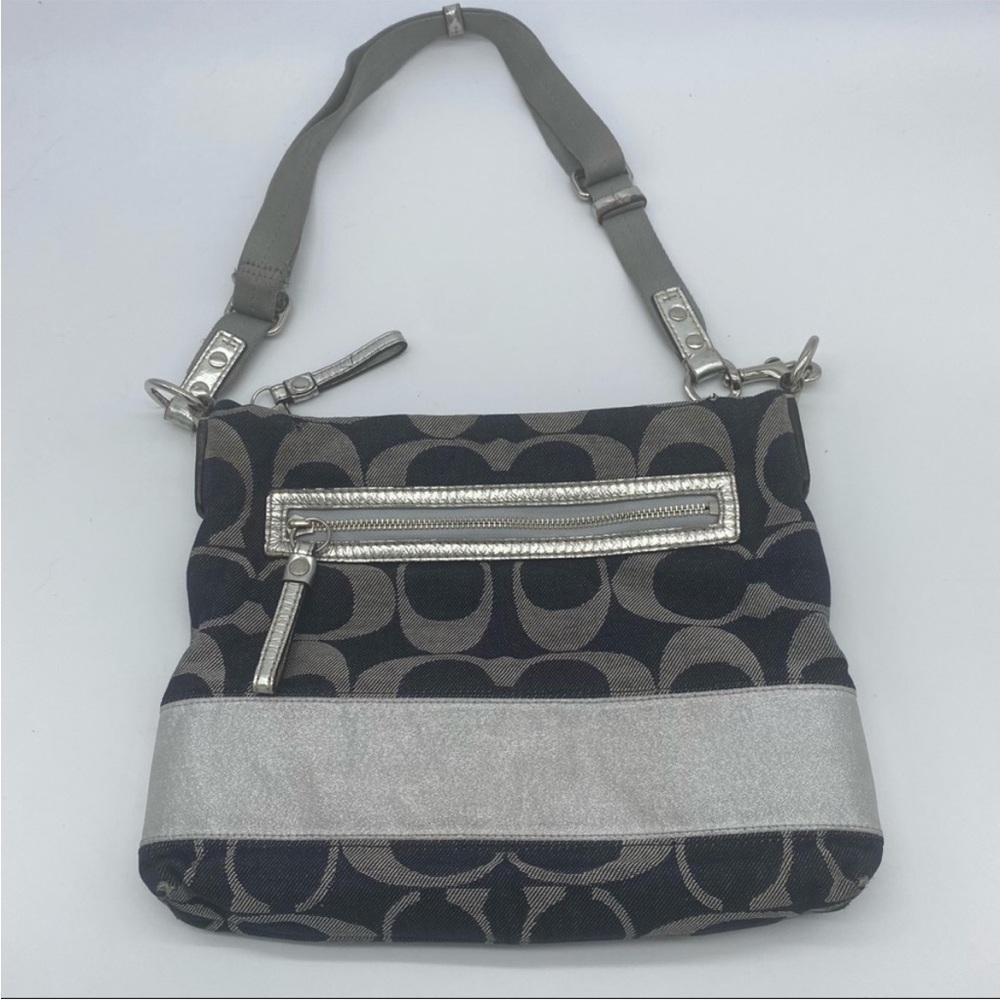 Coach Black and Silver Crossbody Bag - Picture 3 of 8